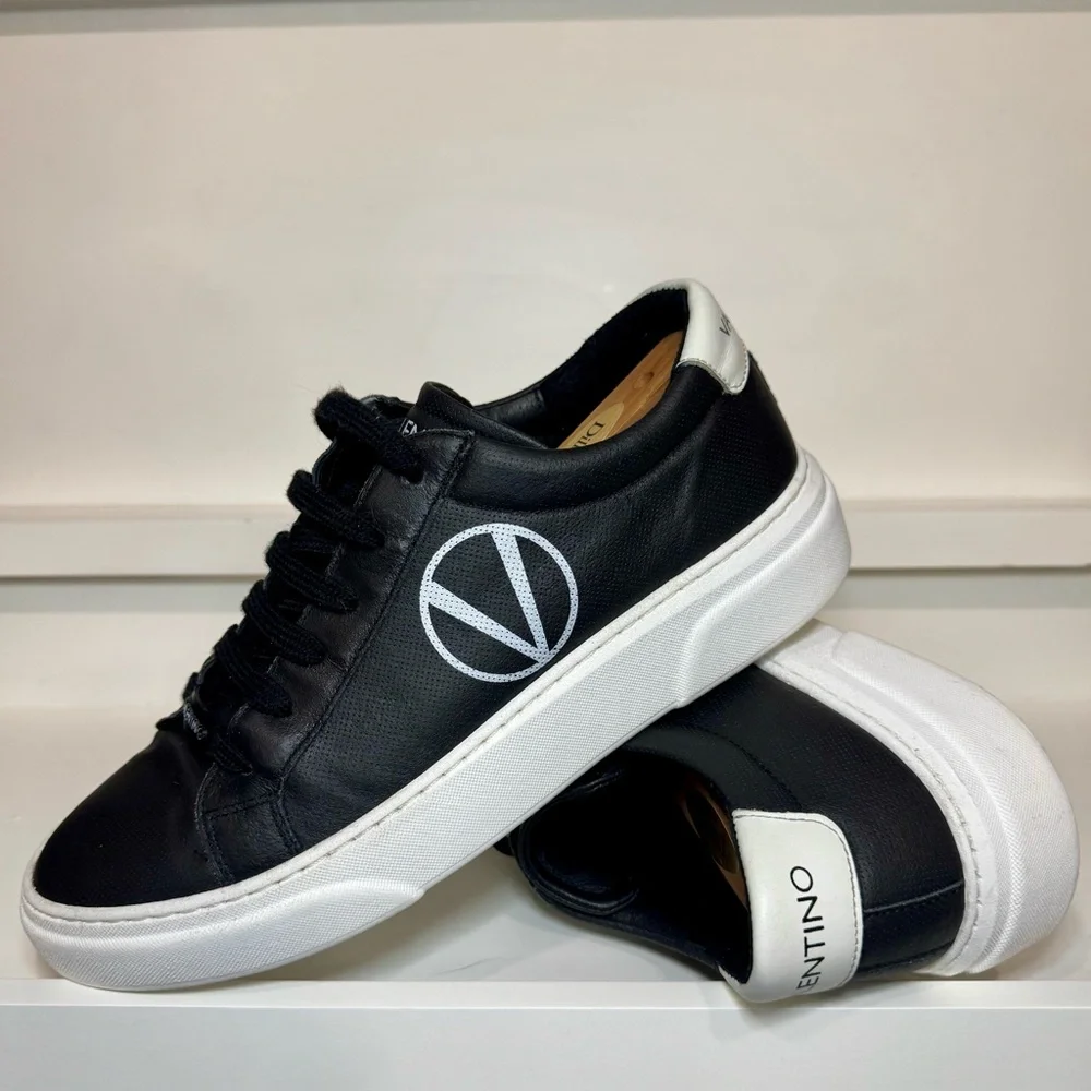 VALENTINO BY MARIO VALENTINO Febo Sauvage Pt. Leather Sneakers Men 7 Women 8.5 - Picture 2 of 16